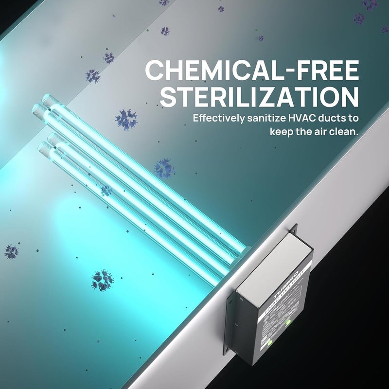 TURBRO AC 120V 72W HVAC UV Light Kit Air Purifier, ETL&CARB Certified, Comes with a 15.2 in 4-Pin 2G11 Base Lamp, Installation Template, and Ballast, for Cleaning Air and Ducted AC Systems, UV72P - Image 2